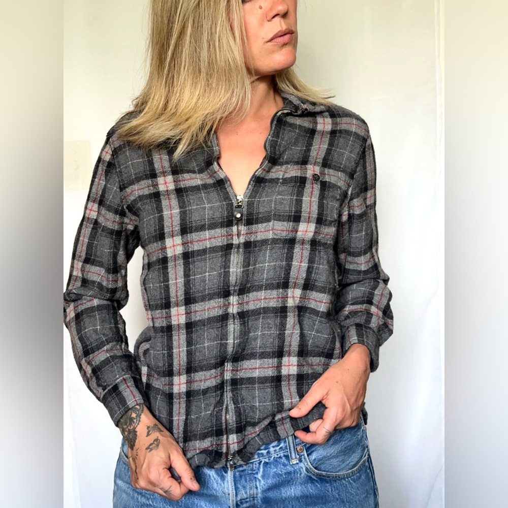 Pendleton Plaid Wool Zip-Up Shirt - image 5